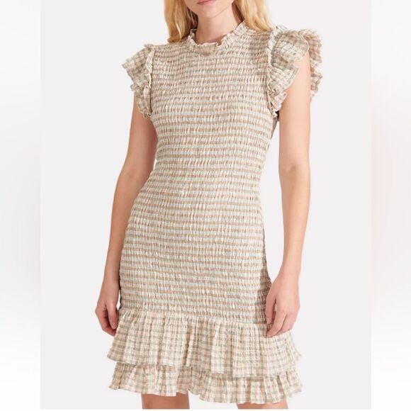 Veronica Beard Cici Mini White Green Dress Size 6 - Picture 5 of 11